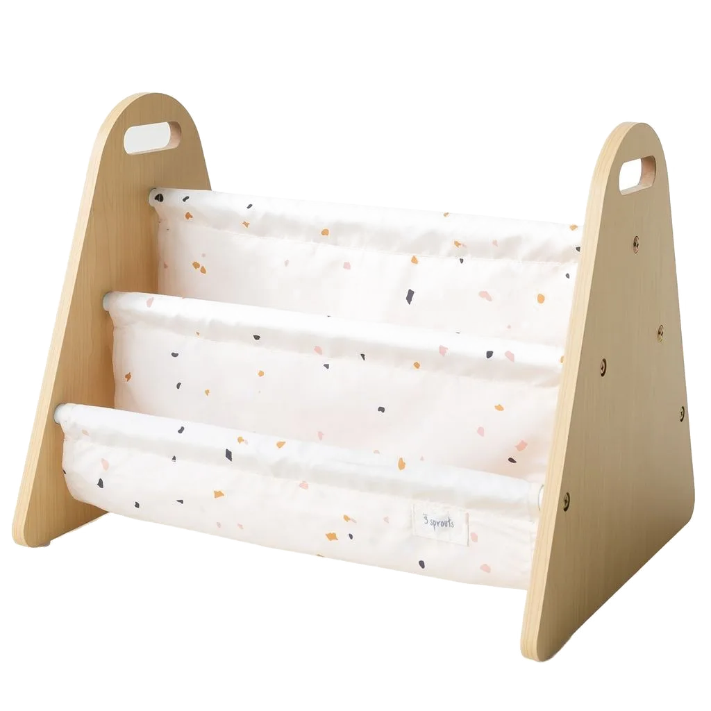 3 Sprouts Tosidig Bokhylle,  Terrazzo krem - bilde 1