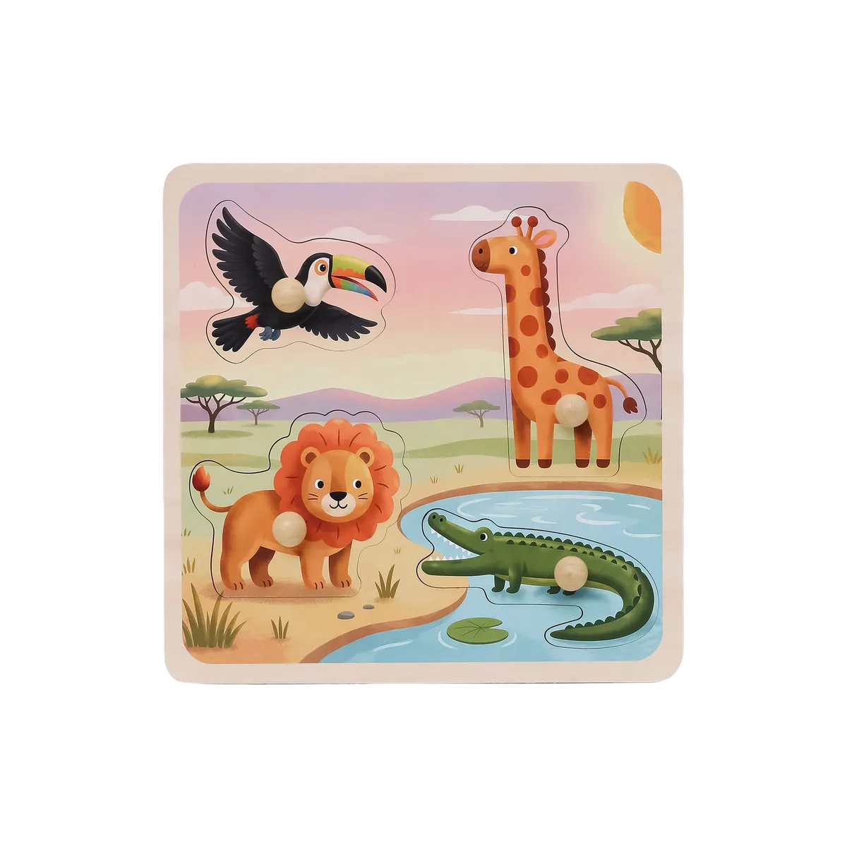 Kinder and Kids Flat puslespill - Ville dyr