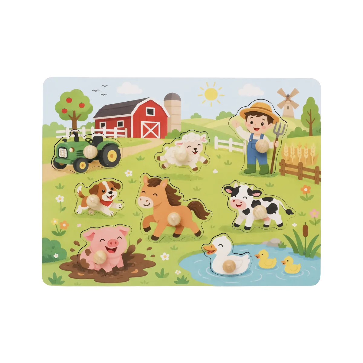 Kinder and Kids Flat puslespill - Gårdsdyr
